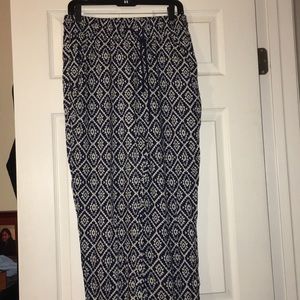 Blue tribal print pants